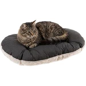 Ferplast Cuscino Cane e Gatto RELAX 55/4, Lettino per Cani Gatti Animali Domestici, Materassino, Cuscino Imbottito per Cuccia Cane e Gatto, Ovale, Pe luche e Cotone, Lavabile, 55 x 36 cm