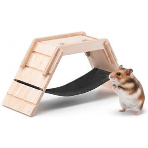 Ferplast Ponte Criceto in Legno con Amaca e Scaletta, Topolini, Accessori Giochi Gabbia Criceto