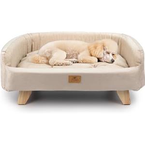 Ferplast Cuccia Cani e Gatti in Legno Certificato FSC® con Cuscino Morbido, Stile, Comfort e Durevolezza, 82 x 55 x h 31 cm.