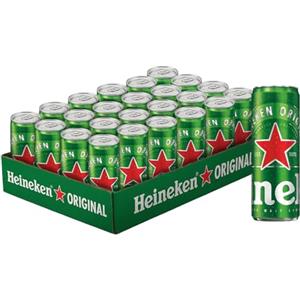 Heineken Birra Heineken, Cassa con 24 Lattine da 33cl, Birra Lager a Bassa Fermentazione, Gusto Fine ed Equilibrato, Gradazione 5,0% Vol
