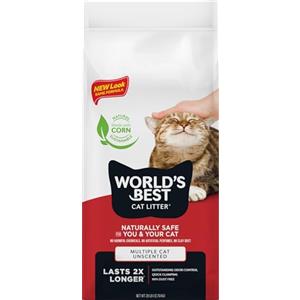 WORLD'S BEST CAT LITTER Per Più Gatti Senza Profumo, 28 libbre