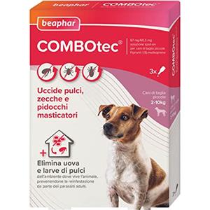 Beaphar COMBOTEC Antiparassitario per Cane Taglia Piccola (2-10 Kg), Protegge da Pulci, Zecche, Uova, Larve e anche la Casa - In Confeziona da 3 Pipette