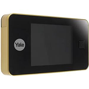 Yale Spioncino Elettronico Digitale 45-0500-1432-00-0201 Ottone, Visualizzazione dal Vivo, Telecamera di Alta Qualità, Angolo di Visione 105°, Sostituisce lo Spioncino Meccanico della Porta