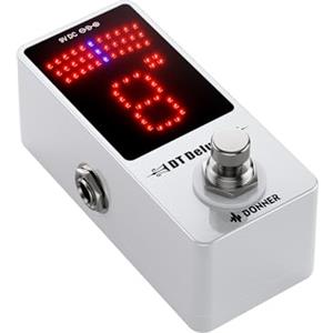 Donner Pedale Accordatore, DT Deluxe Accordatore Cromatico per Chitarra per Chitarra Elettrica e Basso, Precisione ±1 Cent, Alimentazione USB o 9V, True Bypass