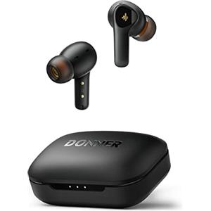 Donner Cuffie Bluetooth Wireless con Noise Cancelling, cancellazione attiva mirata del rumore, 4 mic per chiamate, 32h di svago, EQ personalizzato, Bluetooth 5.2, Nero