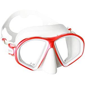Mares Sealhouette, Maschera da Immersioni Compatta con Ampio Campo Visivo, Adulto, Taglia Unica, Bianco e Rosso