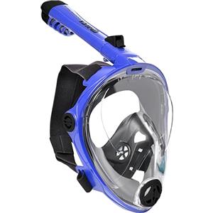 Mares Aquazone Full Face Mask - Maschera Integrale Snorkeling Adulto, Facciale in Silicone, Boccaglio Pieghevole, 3 Taglie