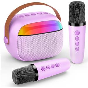Gralal Microfono Karaoke Bluetooth 2 Microfoni Regalo per Bambine 3-12 Anni, Giochi e Giocattoli Femminili, Regali di Natale