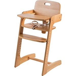 roba Seggiolone Pappa Kid Up - Evolutivo e Multifunzione - con Vassoio Estraibile - Cintura da 3 Punti - da 6 mesi - Legno Massiccio Naturale
