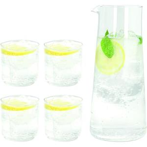 Tognana Lyra, Set 4 bicchieri 330 cc + Caraffa 1,5 L, vetro, trasparente