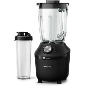 Philips Frullatore elettrico 3000, ProBlend, con borraccia, 600W, 2L, Nero