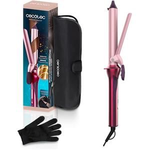 Cecotec Arricciacapelli con Pinza 25 mm SurfCare CurlClip Candy. Ceramica, Keratina e Olio Di Argan, Riscaldamento Rapido, 5 Temperature, Guanto e Pochette Termica, Ricci Elastici