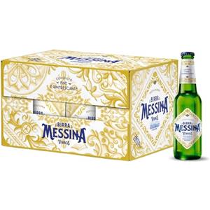 Birra Messina Vivace, Cassa con 24 Bottiglie da 33cl, Birra Lager Filtrata, Gusto Rinfrescante con Delicate Note Agrumate, Gradazione 4,5% Vol