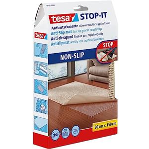 tesa Tappetino Antiscivolo Stop-It per Tappeti - 80cm x 150cm - Beige | Impedisce Efficacemente lo Scivolamento e l'Ondulamento di Tappeti e Passatoie su tutte le Superfici Lisce