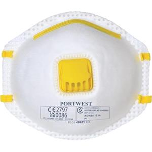 Portwest P101 Mascherina Anti Polvere con Valvola FFP1 Monouso Edilizia