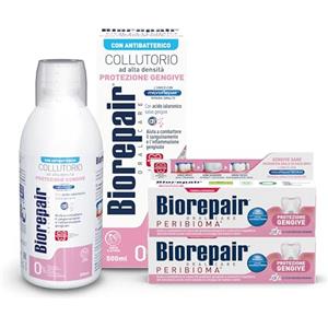 Biorepair, Kit Oral Care Protezione Gengive Peribioma, 2x75 ml e 500 ml
