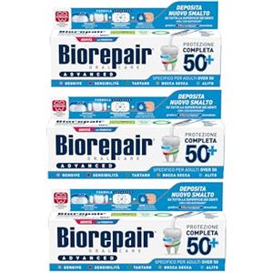 Biorepair, Dentifricio Advanced Protezione Completa 50+, 3x75 ml