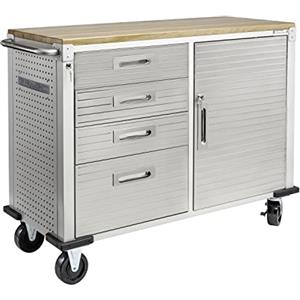 Seville Classics il banco da lavoro mobile con 4 cassetti , 121,9 x 50,8 x 95,2 cm, Granito