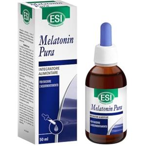 ESI - Melatonin Pura, Integratore Alimentare di Melatonina in Gocce, Favorisce il Sonno, Senza Glutine e Vegan, Gusto Arancia Rossa, 50 ml