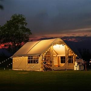 Generic Tenda da campeggio gonfiabile per 6-8 persone con pompa, facile installazione, 4 stagioni, antivento, tenda da esterno con finestre e porte in rete
