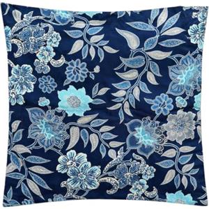 Bassetti Granfoulard - Federa per cuscino in 100% raso di cotone, copricuscino con chiusura lampo cm 40 x 40 (VARIGOTTI BLU)