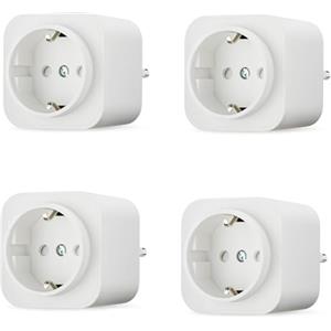 Amazon Basics Presa intelligente Wi-Fi smart plug, singola per interni (presa europea), compatibile solo con Alexa, bianco, 4 pezzi