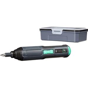 Amazon Basics by SKIL avvitatore elettrico da 3,6V (4V max), include set da 34 punte e cavo USB, nero