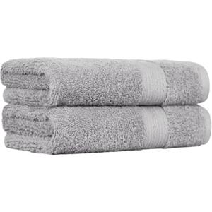 Amazon Basics Set Asciugamani Bagno Spugna 100% Cotone Asciugamani Viso 50x100 cm, Grigio, Confezione 2 Pezzi