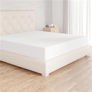 Amazon Basics Lenzuolo con angoli Matrimoniale, 200 x 200 x 30 cm, in 100% Microfibra con altezza da 30cm, Bianco