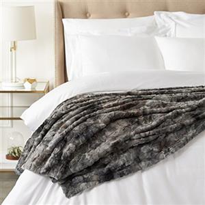 Amazon Basics Copriletto in finta pelliccia, non riscaldata, Grigio, 150 x 200 cm