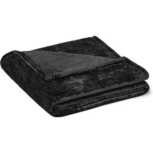 Amazon Basics Coperta Plaid in Morbido e Soffice Pile, Plaid da Divano Confortevole, Non Elettrico, 127cm x 152cm, Nero