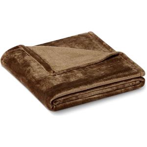 Amazon Basics Coperta Plaid in Morbido e Soffice Pile, Plaid da Divano Confortevole, Non Elettrico, 127cm x 152cm, Marrone