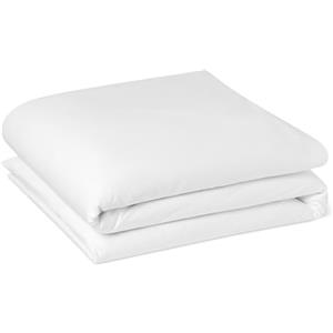 Amazon Basics Copripiumino Deluxe, 100% Cotone Raso 400TC, Extra Morbido con Bottoni Automatici, 135 x 200 cm, Bianco