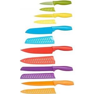 Amazon Basics Set di coltelli Colorati, 12 Pezzi, Assortito