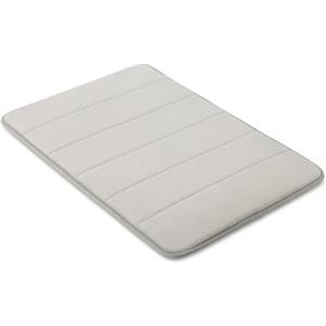 Amazon Basics Tappeto Bagno Antiscivolo in Memory Foam, Tappetino Doccia Ultra Morbido, Assorbente, ad Asciugatura Rapida, Lavabile in Lavatrice, 43x61 cm, Grigio Chiaro