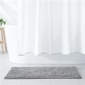 Amazon Basics Tappetino da bagno in microfibra antiscivolo, 53 x 87 cm, platino