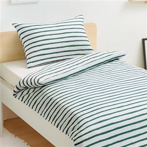 Amazon Basics - Set Copripiumino Reversibile in Microfibra per Bambini 100 x 135 cm e 1 Federa 40 x 60 cm per Culla, Verde