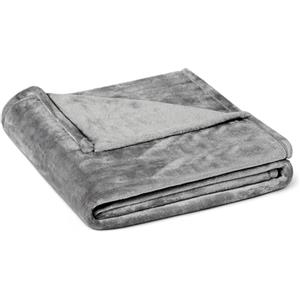 Amazon Basics Coperta Plaid in Morbido e Soffice Pile, Plaid da Divano Confortevole, Non Elettrico, 127cm x 152cm, Grigio