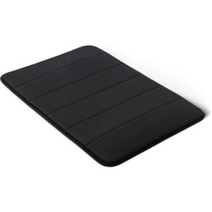 Amazon Basics Tappeto Bagno Antiscivolo in Memory Foam, Tappetino Doccia Ultra Morbido, Assorbente, ad Asciugatura Rapida, Lavabile in Lavatrice, 43x61 cm, Nero