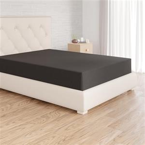 Amazon Basics Lenzuolo con angoli Matrimoniale, 150 x 200 x 30 cm, in 100% Microfibra con altezza da 30cm, Nero