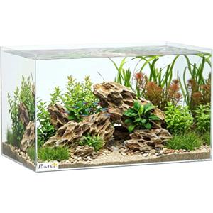 PawHut 43L Acquario con Tappetino, Trasparente 50x30x30 cm | Acquario in vetro, piccolo acquario, per gamberetti, tartarughe