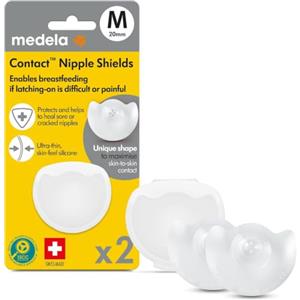 Medela Paracapezzoli Contact in Silicone, Design Morbido e Sottile, Senza BPA, 1 Confezione con 2 Paracapezzoli (20 mm) e Custodia