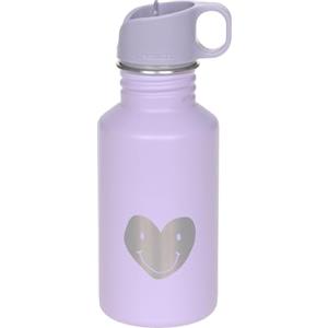 LÄSSIG Bottiglia per bambini in acciaio inox senza BPA 500ml per l'asilo, a prova di perdite, con tappo per lo sport/Bottle Stainless Steel Little Gang Heart lilac