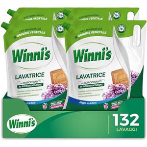 Winni's Detersivo Lavatrice, Aleppo e Verbena, 132 Lavaggi, 1485 ml x 4