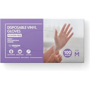 by Amazon, Guanti Monouso in Vinile, Senza Polvere, Senza lattice, Taglia M, Confezione da 100
