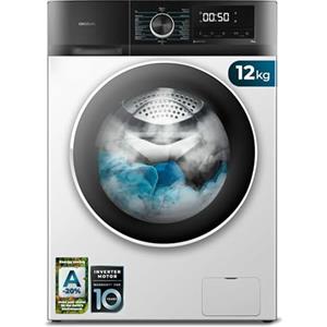 Cecotec Lavatrice a Carica Frontale 12 Kg Bolero DressCode 12500 Inverter. 1400rpm, Inverter Plus, 16 programmi, Classe A, SteamMax, Pearl Drum, Delay Start, Drum Clean, Display, Allergy Care, Stop&Go
