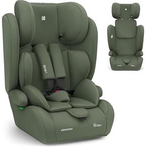 Kikka Boo KikkaBoo Seggiolino Auto 9-36 kg i-PASS, Gruppo 1/2/3, Da 15 Mesi a 12 Anni, i-Size 76-150 cm, Poggiatesta Regolabile 13 Posizioni, Verde militare