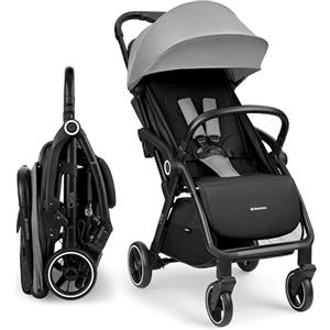 Kikka Boo KikkaBoo Passeggino Leggero fino a 22 kg CIELA, Piegatura Automatica, Schienale Reclinabile, da Viaggio, Misura Bagaglio a Mano, Grigio