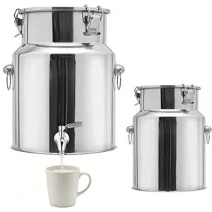 Generic Fusto Birra 5l 10l 15l 20l 30l 50l in Acciaio Inox con Rubinetto, Contenitore per Olio e Liquidi, Bidone Uso Alimentare con Tappo Salvagoccia(With Spigot,5L/1.32Gal)