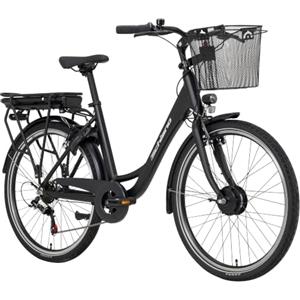 F.lli Schiano Bici Elettrica da Città 26, Batteria 540Wh, E-Moon | Bici Elettrica Uomo Donna, con Motore 250W, Batteria Rimovibile, Display Con App, Nero
